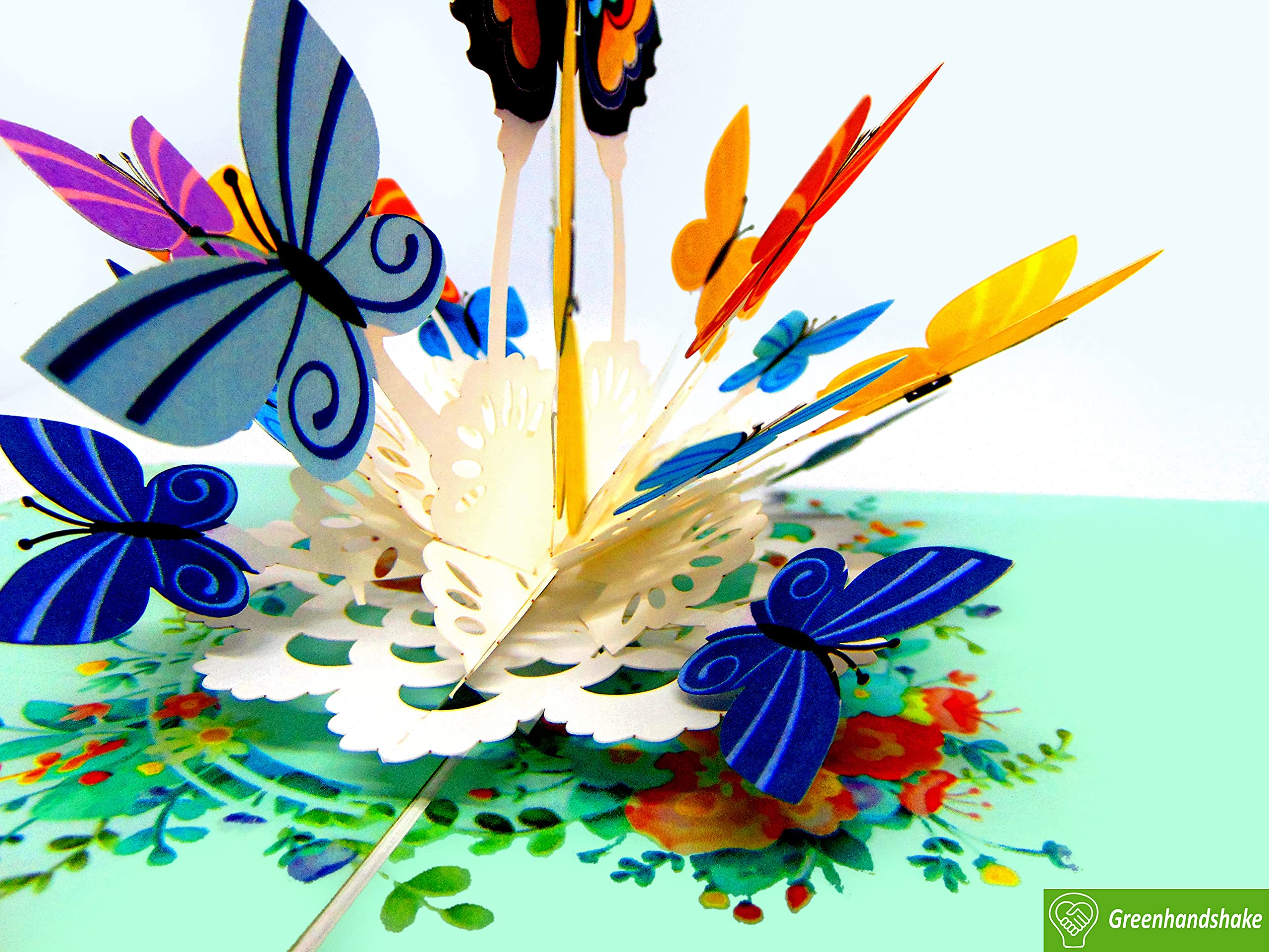 3D Pop-Up Butterflies Card – Intricate Laser-cut ‘Butterflies - View #2