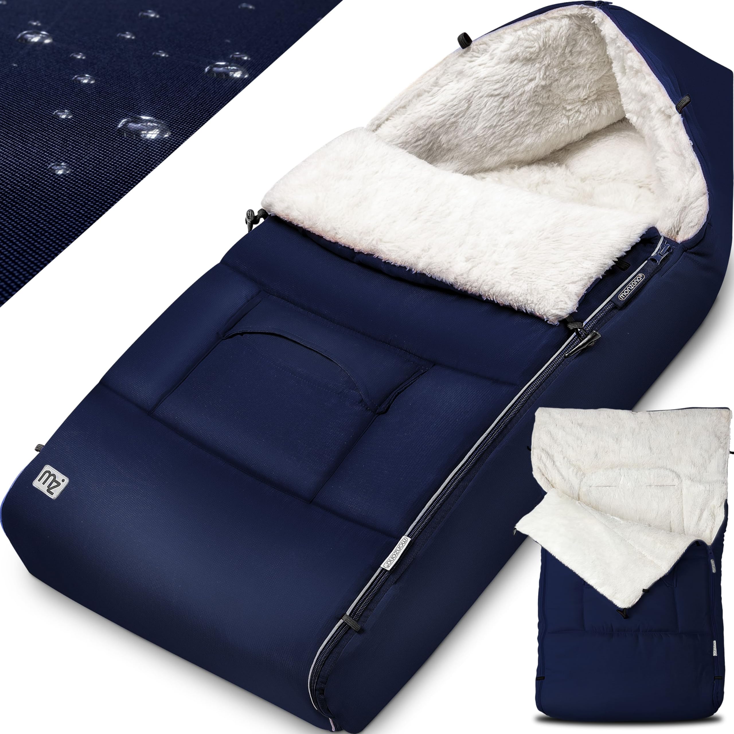 MONZANA® Saco Silla de Paseo Universal Protección Invierno Cremallera Polar Térmico Antideslizante Cochecito Bebe Portabebés