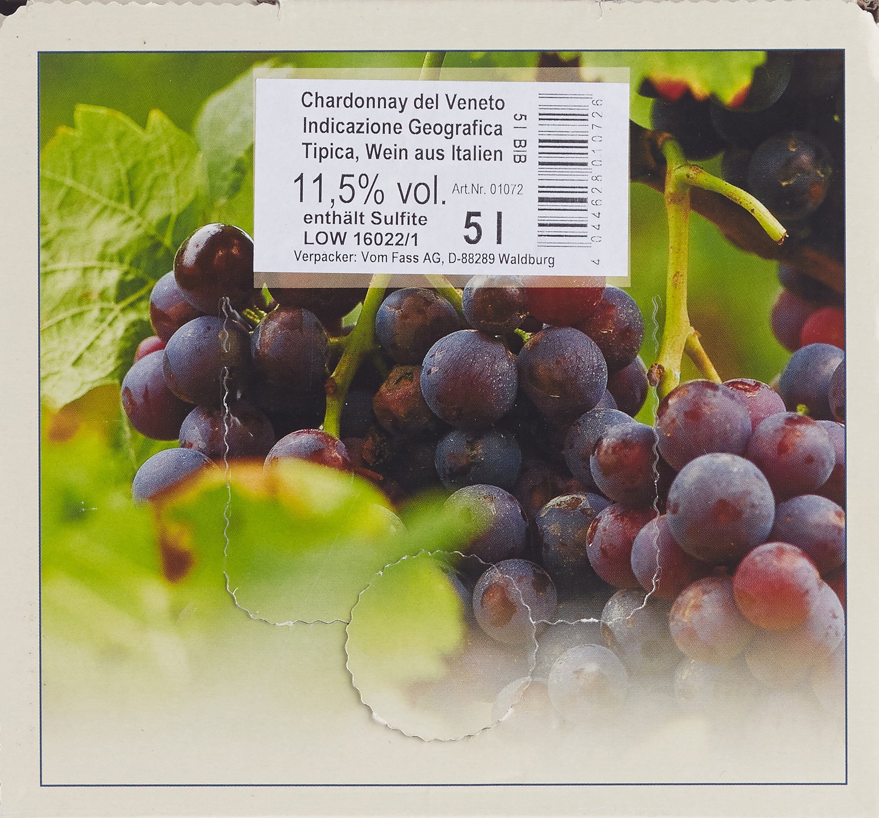 Vom Fass Chardonnay del Veneto IGT, 5 Liter Bag in Box Trocken (1 x 5 l)