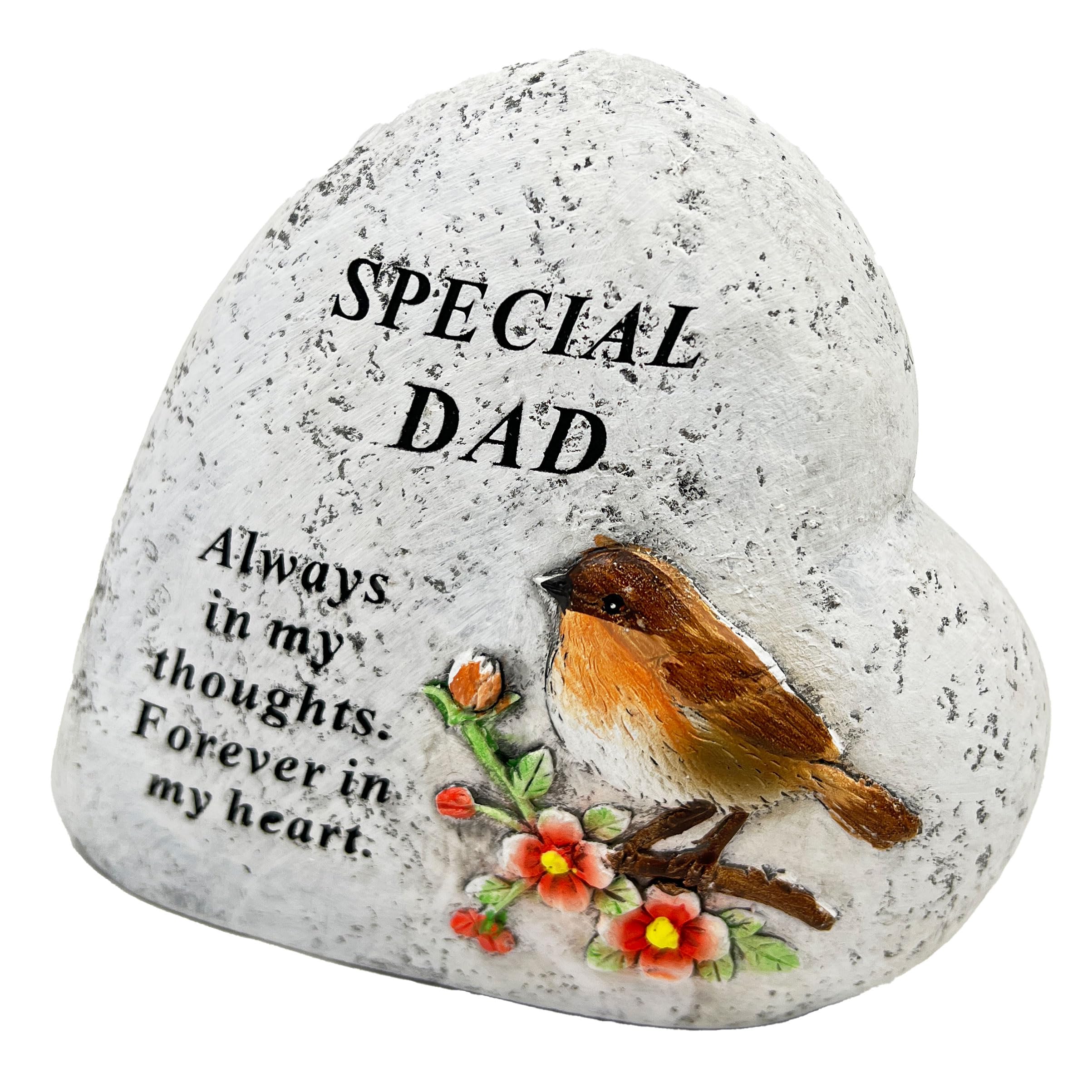Angraves Multicolor Special Dad Graveside Memorial Love Heart Robin Floral Grave Plaque Ornament Decoration