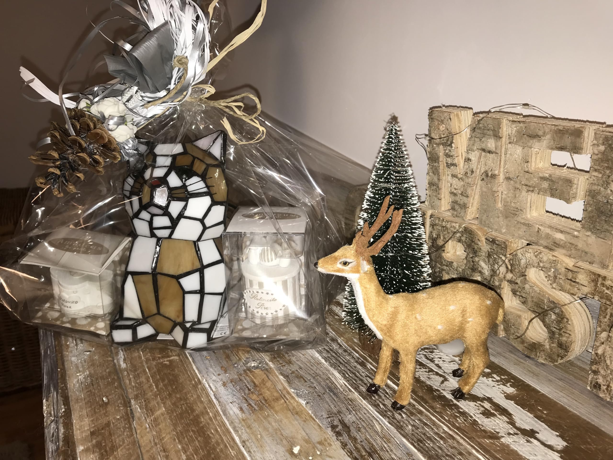 Figura Gato Tiffany Marrones 13 x 22 x 20 cm