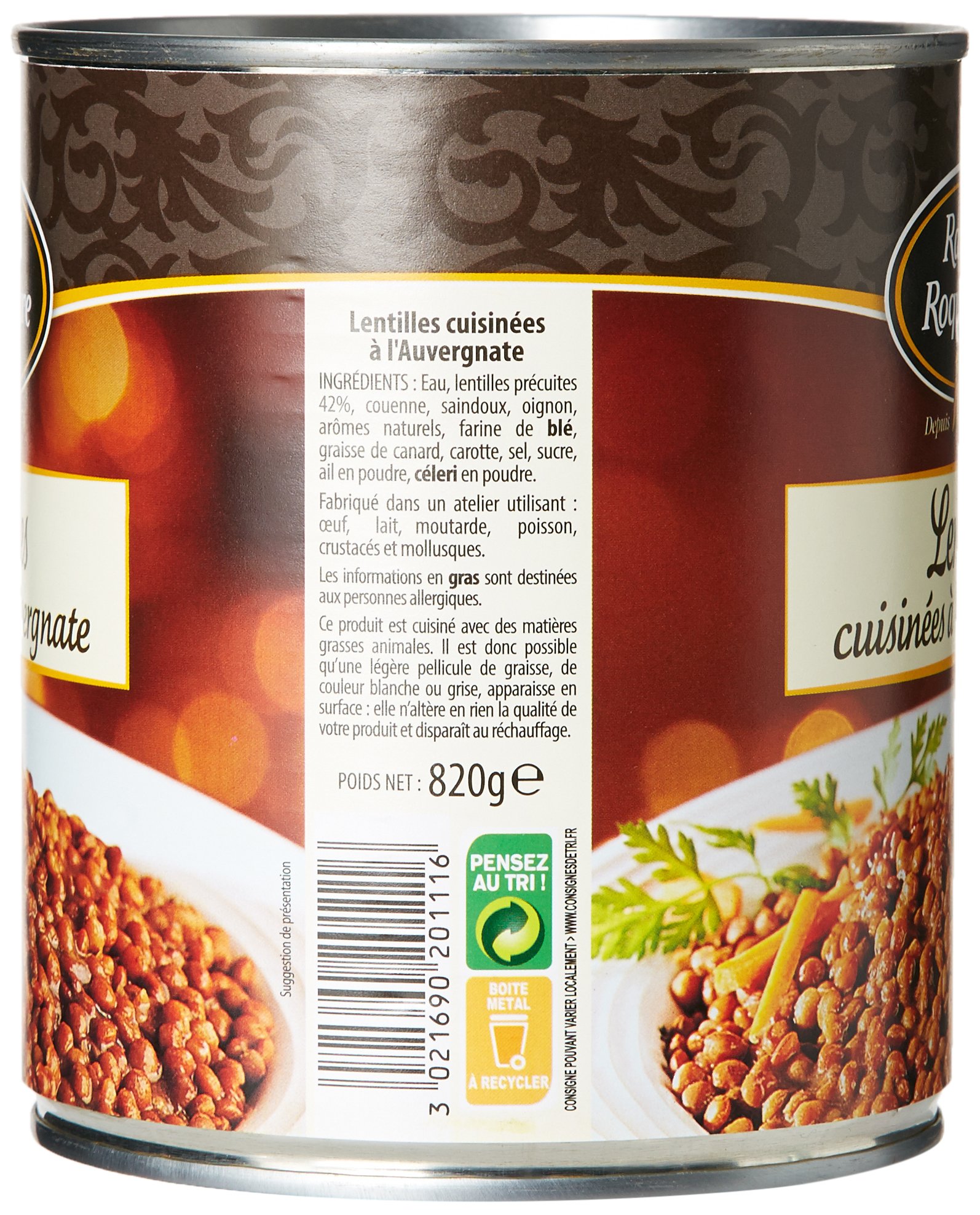 Raynal & Roquelaure Avergnate Lenticchie 820 g - 6 pezzi