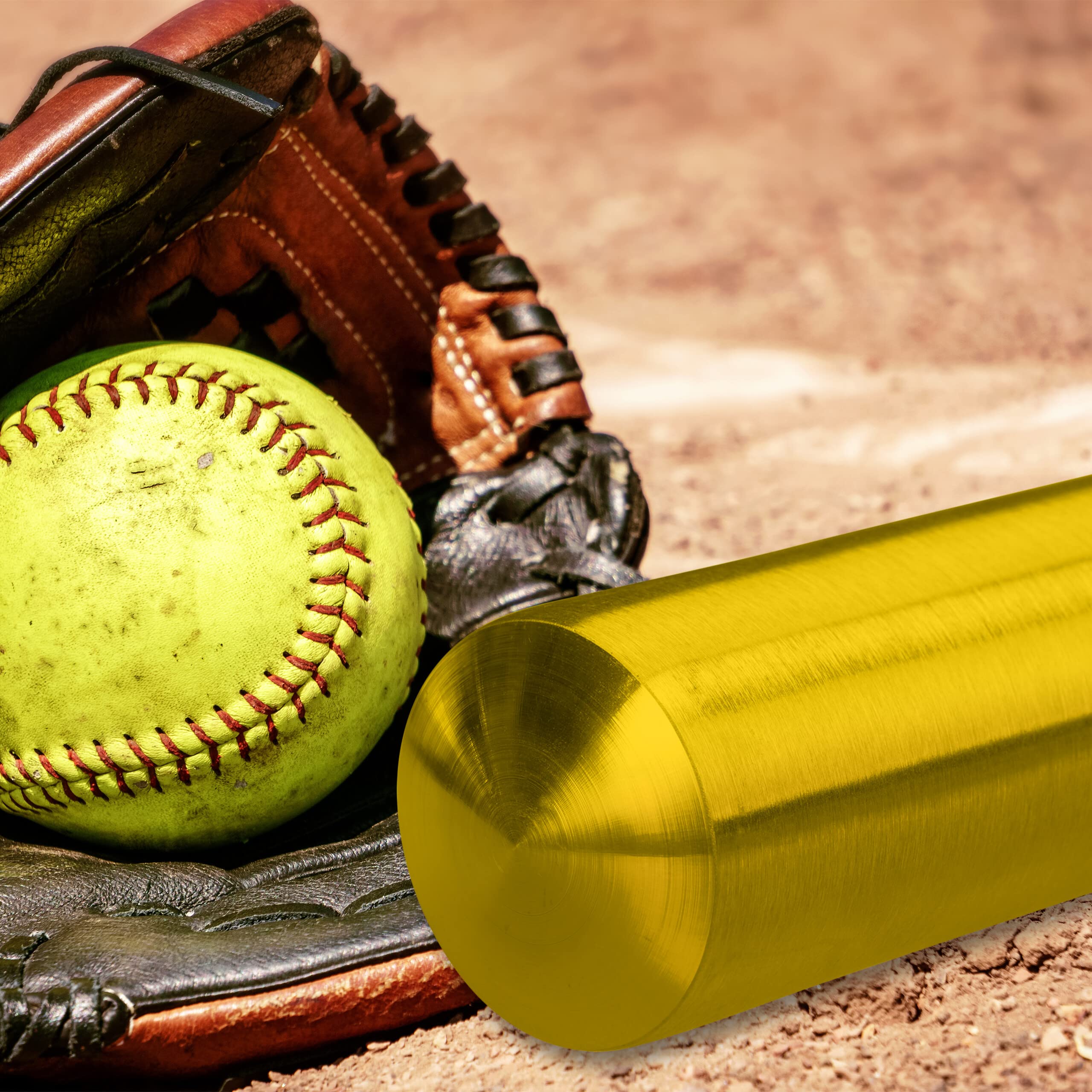 Relaxdays Mazza da Baseball in Alluminio, 86 x 5 cm, Bastone Leggero da Softball, Manico Antiscivolo, 34 Pollici, Dorato