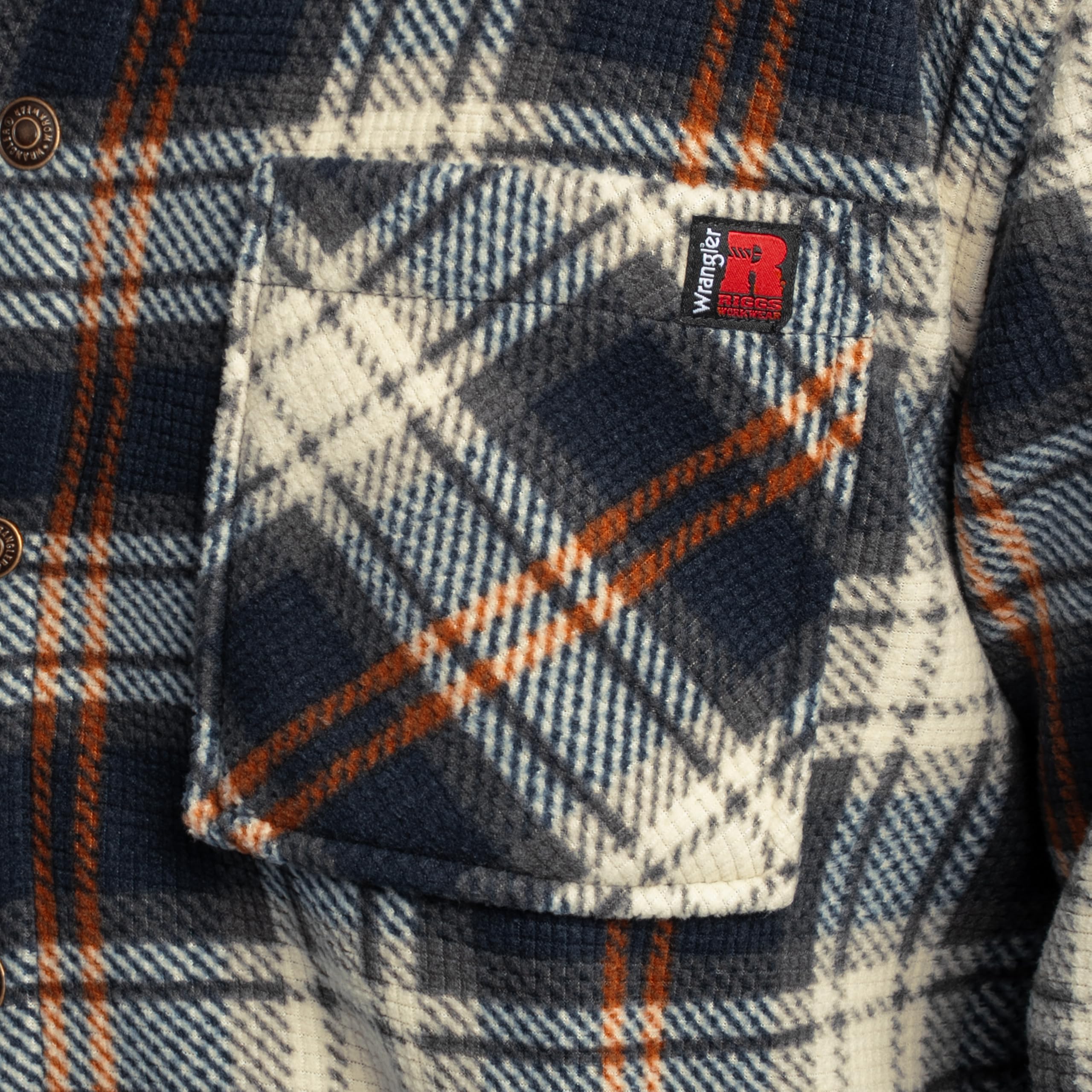 Wrangler Herren Wrangler Riggs Men's Burley Sherpa Bonded Flannel Overshirt Overshirt (1er Pack)