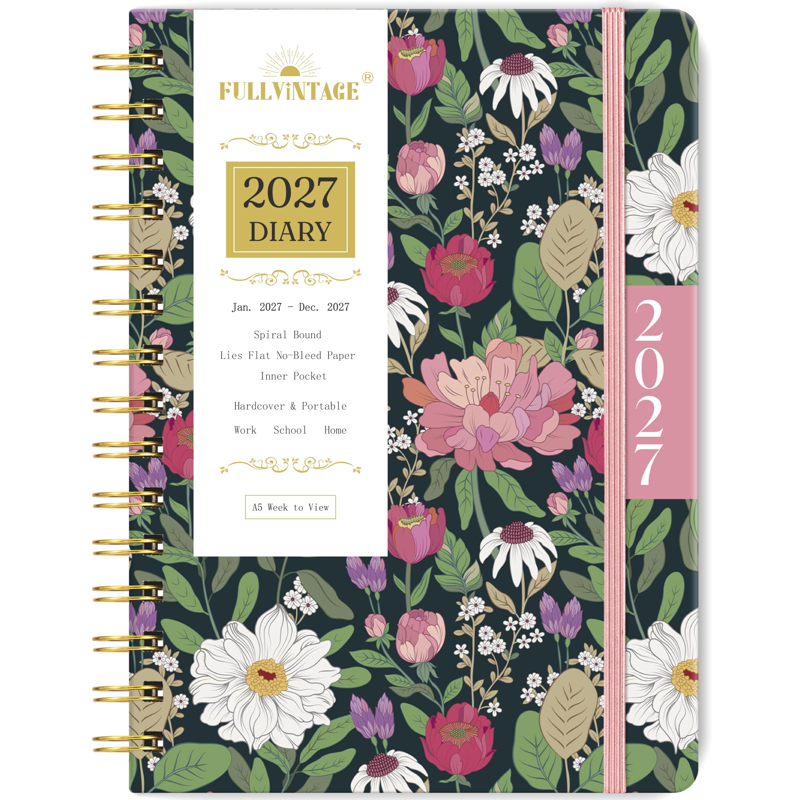 Diary 2027 - A5 Diary 2027 Week to View from Jan. 2027 to Dec. 2027