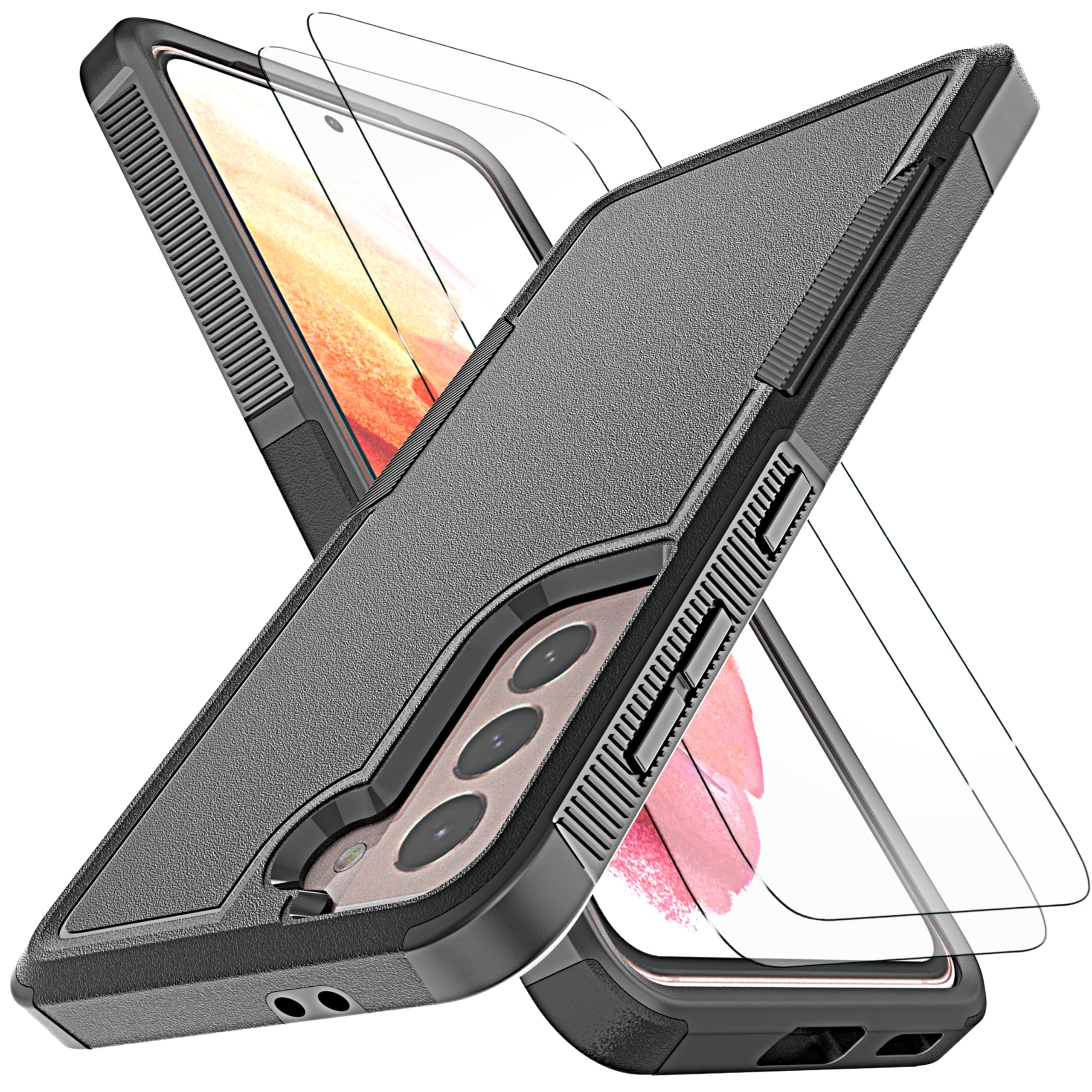 YmhxcY for Galaxy S21 Case(NOT for S21 Plus/S21 Ultra), [10 FT Drop Protection] [Non-Slip] [2 pcs TPE Screen Protector] Heavy Duty Full-Body