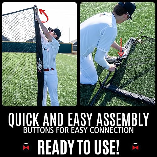Miniatura 3 de Web Flex 7x7 ft Portable Baseball & Softball Batting Practice Screen Net, Durable Nylon & Metal Frame, Protective Batting Net for Pitching &