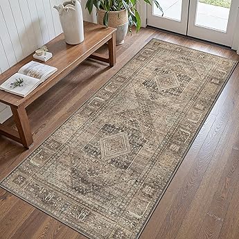 GENIMO 2x5 Non Slip Hallway Runner Rug, Machine Washable, Thin & Low Pile Lightweight for Kitchen, Laundry, Entryway, Bedroom & Living Room