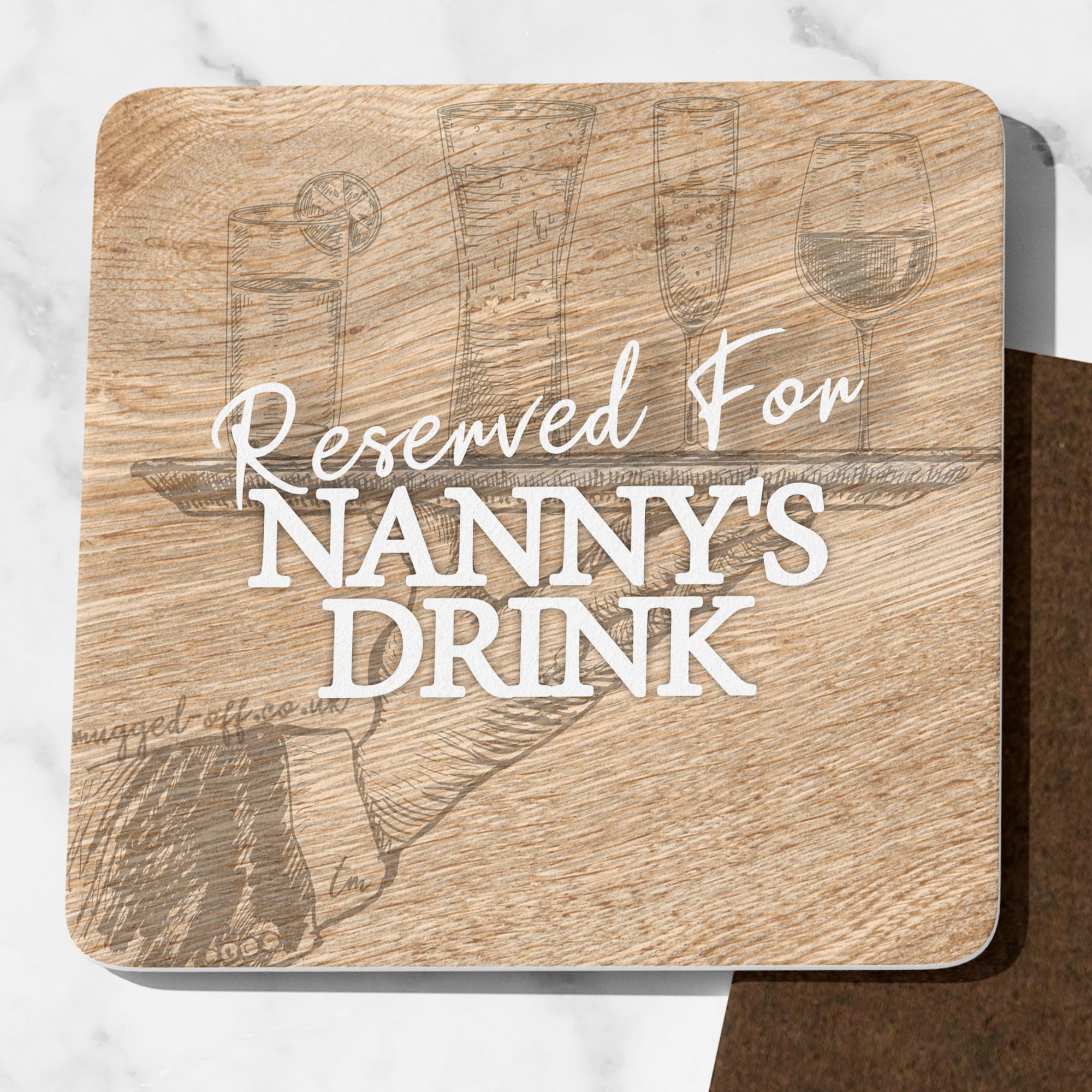 Nanny Gifts Ideal For Nanny Mothers Day Wood Effect Coaster Reserved For Nanny's Drink Gifts Nanny