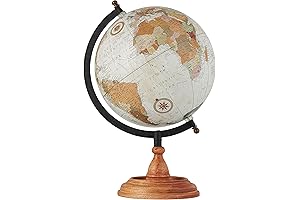 Decorative World Globe with Sturdy Wood Stand: An Educational & Sophisticated Addition
