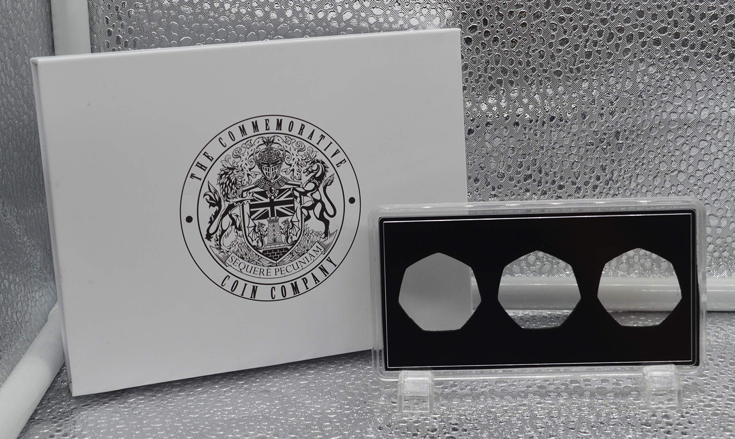The Commemorative Coin Company 50p Coin/Commemorative Gift Box/Case with Triple Display/Presentation Stand. Gift/Present