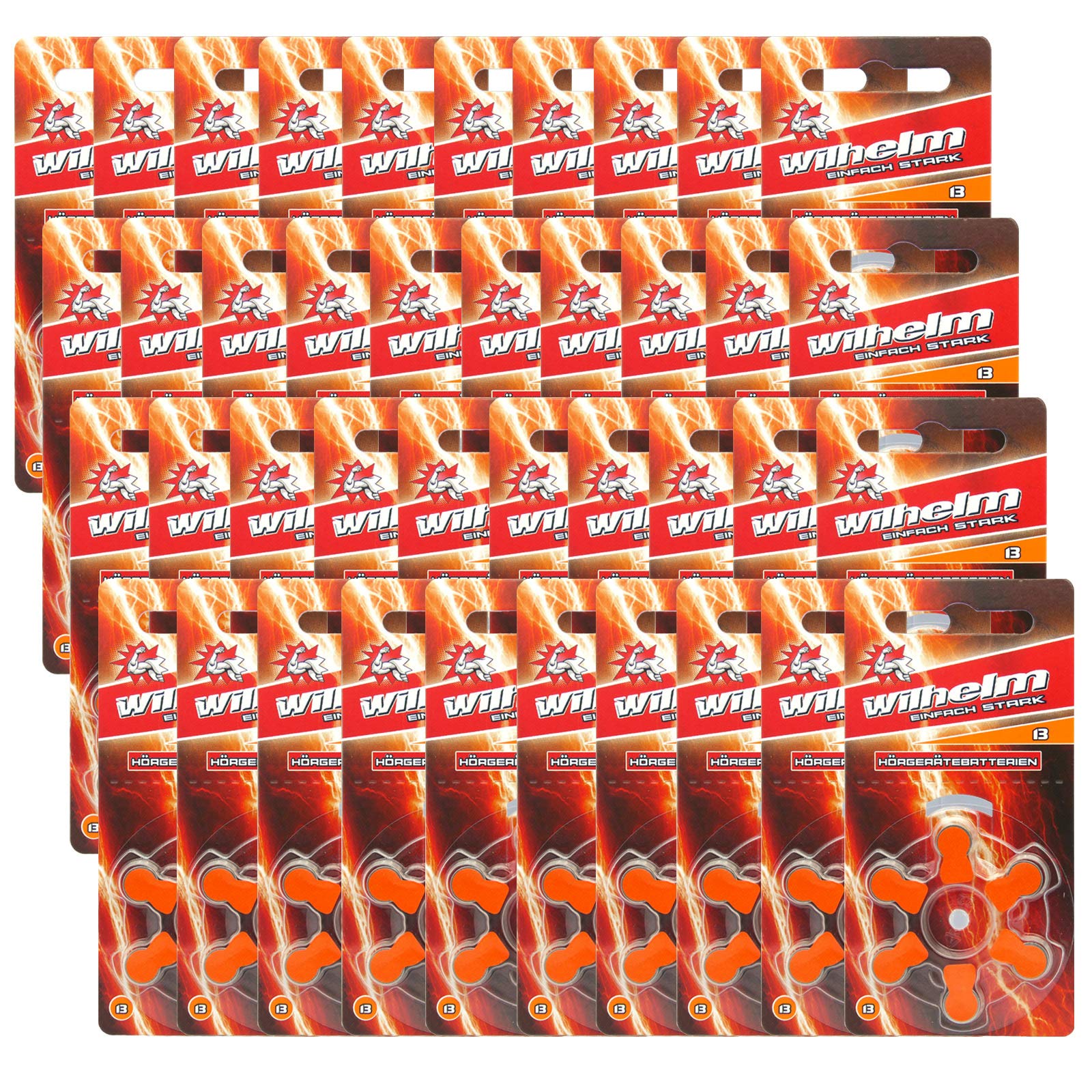 Wilhelm Hörgerätebatterien Typ 13 orange PR48 1,45 V – 240 Batterien