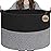 INDRESSME 115L Extra Large Cotton Rope Blanket Basket, Woven Basket for Toy Storage Organizer & Laundry Toy Box for Living Room Area & Nursery Room, Black & Grey