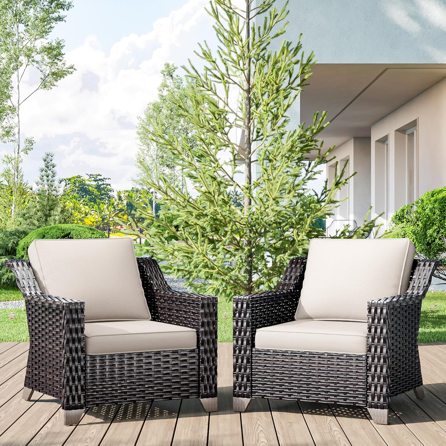 Wicker Patio Chairs Set of 2, Luxury Rattan Patio Martinique Ubuy