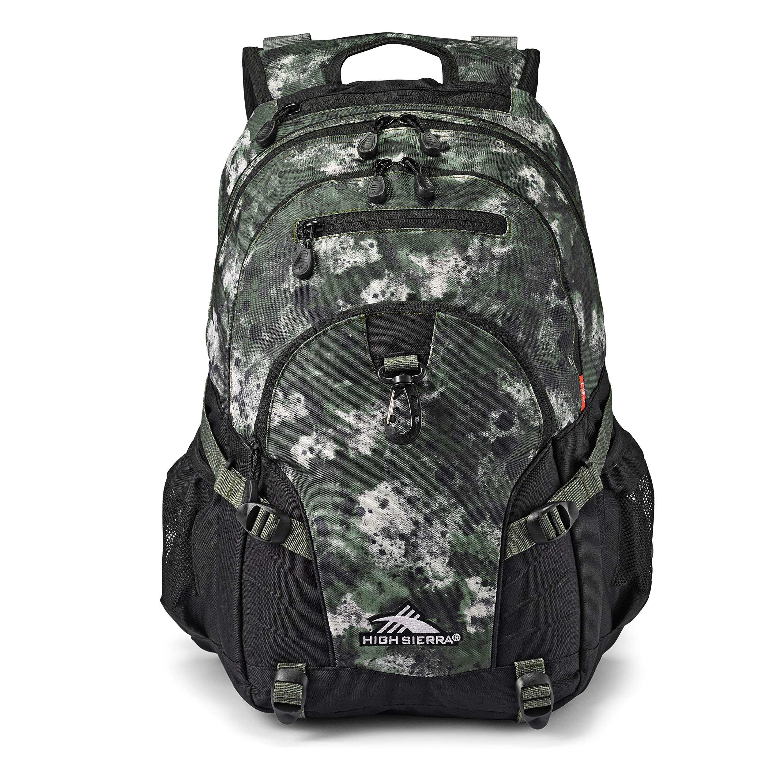 high sierra loop-backpack, school, travel, or work bookbag with tablet-sleeve, urban camo, one size