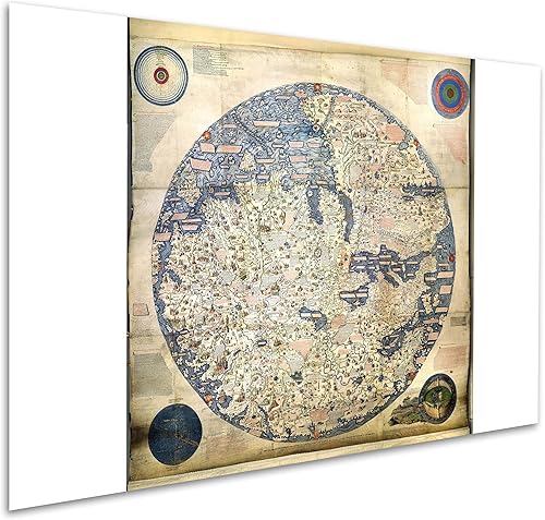 Vista 5 de Mapa histórico del mundo por Fra Mauro - Mapa antiguo c.1450 - 24 x 36 pulgadas