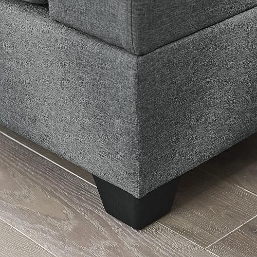 Miniatura 10 de UBGO Sala de estar tapizada, 3 piezas, piel sintética, convertible modular, reposapiés en forma de L, 2 almohadas, reclinable reversible, juego de