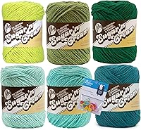 Vista 8 de Lily Sugar'n Cream Paquete de 6 estambres de algodón 100% con marcadores de puntada Bella's Crafts (Blue Mix 2)