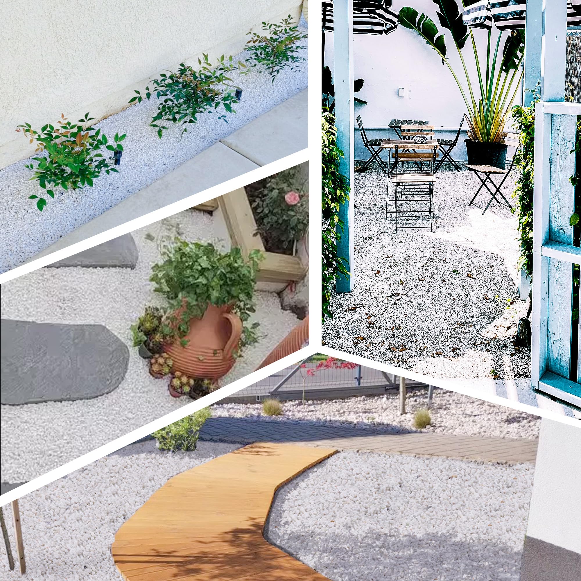 Grava blanca de 45 libras de 1/4 pulgadas para suculentas, bonsái de cactus, terrario de bricolaje, jardinería de hadas, aderezo superior, acuario
