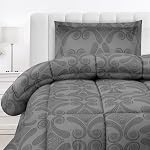 Queen Comforter Set 3 Piece Grey by Utopia Bedding, Printed Comforters Queen Size, Bedding Comforters Sets, Down Alternative Soft Bed Set, 1 Comforter (88 x 88 inches) 2 Pillow Shams (20 x 26 inches)