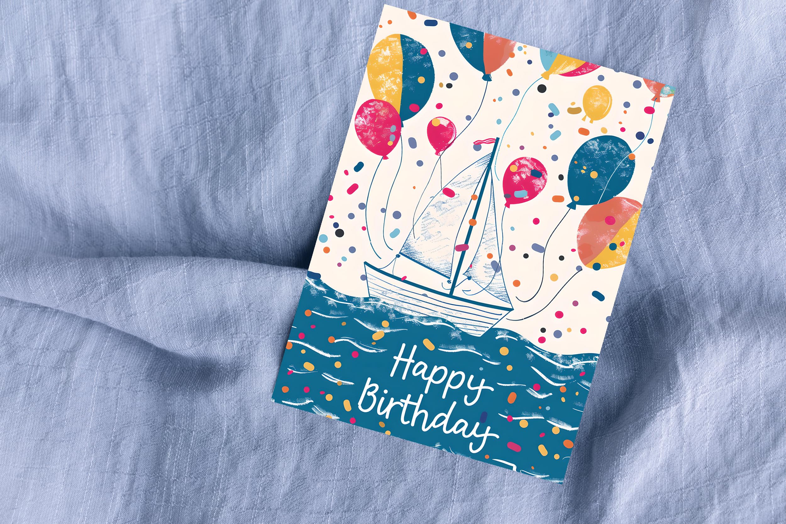 Biglietto Auguri Compleanno Con Cactus E Palloncini | Cartolina A6 Con Busta Kraft | Regalo Simpatico Per Amici E Parenti