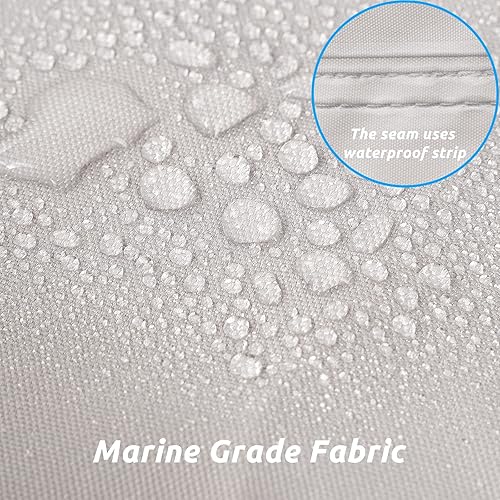 Miniatura 3 de Cubierta para barco remolque de 17 a 19 pies, cubierta impermeable para barco de bajo resistente, resistente a los rayos UV, cubierta exterior de