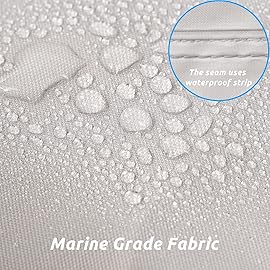 Mancro Trailerable Waterproof Boat Cover 17-19ft, 1200D Heavy Duty Marine Grade Canvas, Fits V-Hull, Bayliner, Tri-Hull, Runabout & Fishing Boats, UV Resistant Outboard Covers, Grey