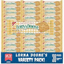 Lorna -Doone Shortbread Cookies, 30 Pack, Classic Golden Shortbread Snack Packs, Individually Wrapped Cookies