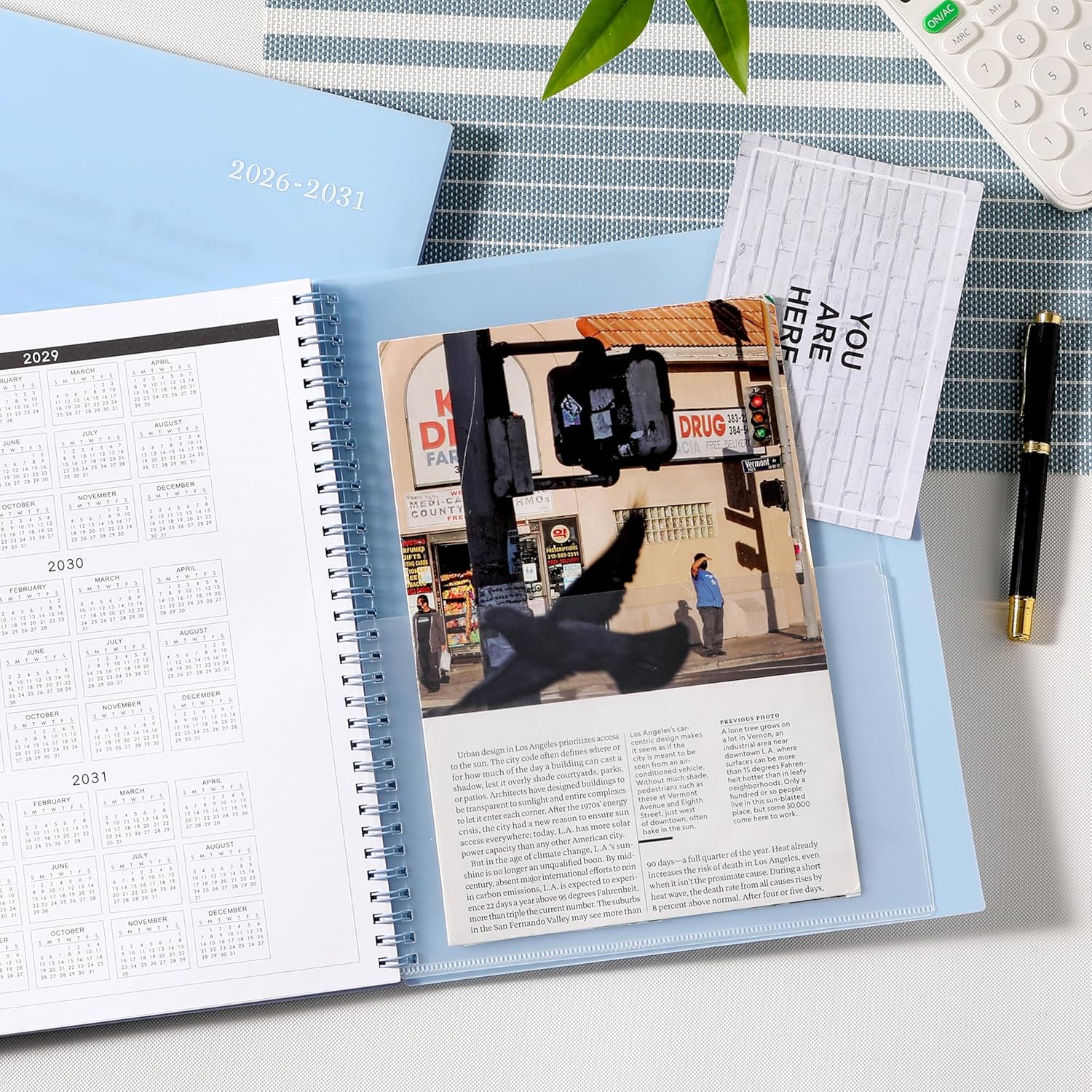 2026-2031 Monthly Planner/Calendar - 5 Year Planner, Jul. 2026 - Jun. 2031, 9" x 11", 5 Year Calendar Double-Side Pocket + Durable Polypropylene Cover - Light Blue