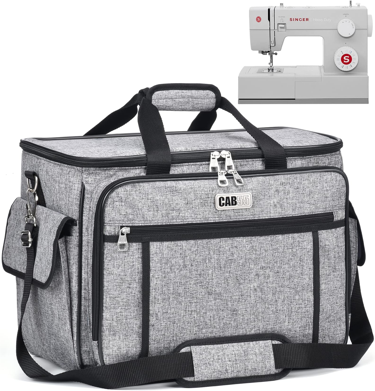 CAB55 Sewing Machine Case - Carrying Bag with Removable Padding, Tote for Machine and Accessories