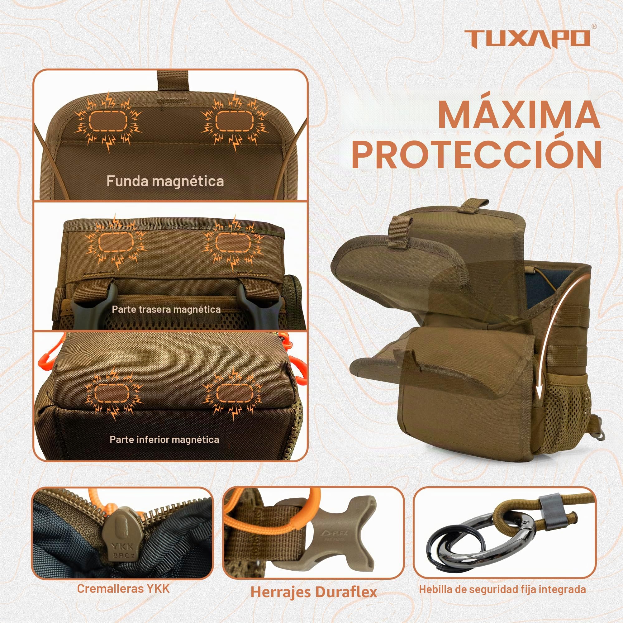 Arnés Binocular Pecho Pack con Bolsa Telémetro Bino Case para Caza Senderismo Tiro