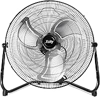 Xcity 20 Inch Industrial Floor Fan - 4650 CFM Max Airflow, 3-Speed, 360° Tilt, Metal Build for Warehouse, Garage, Factory