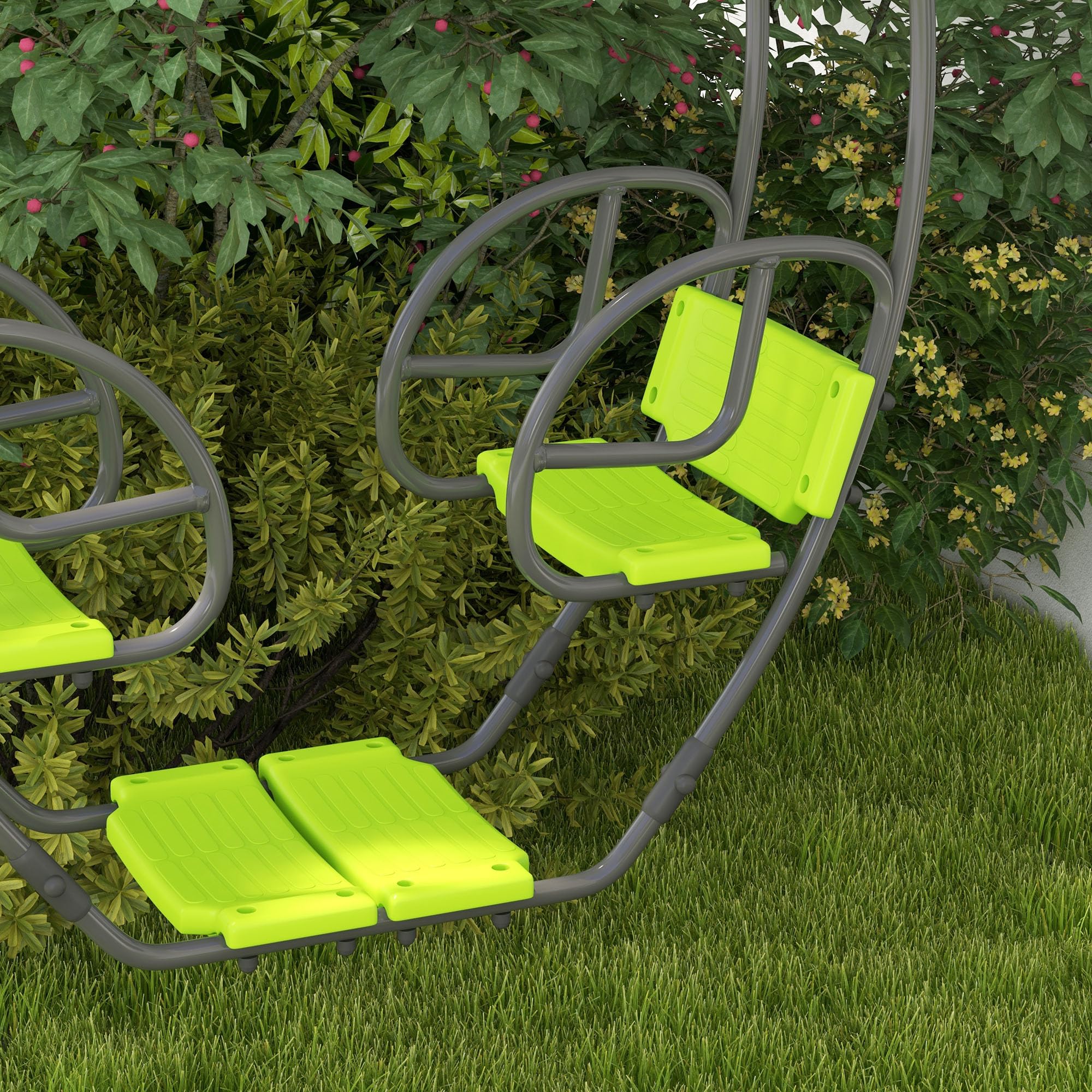 Outsunny Balançoire Face à Face pour Portique Enfants 110,5x40,5x180cm Vert