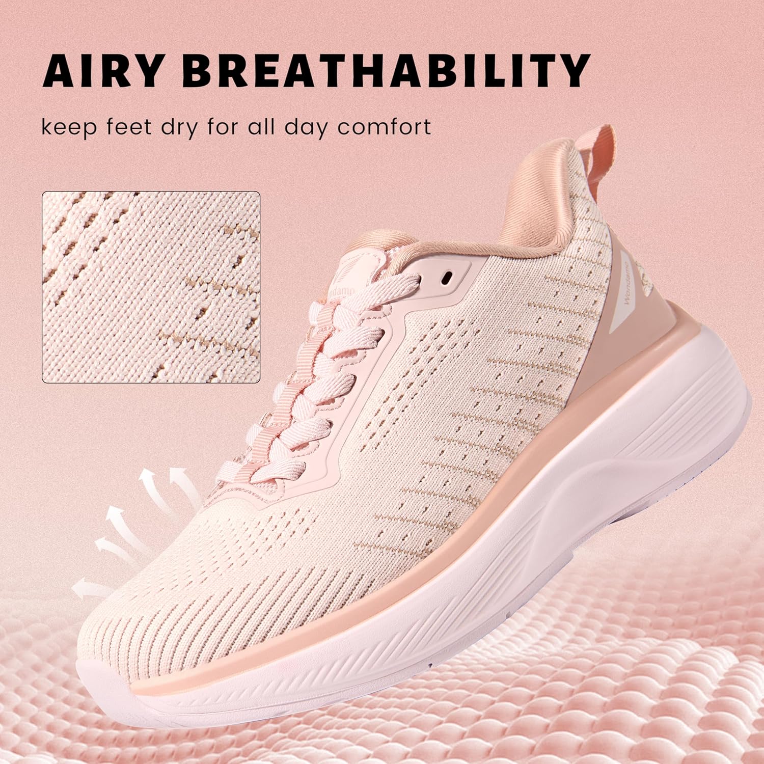 Wondamo Women's Walking Shoes Slip On Comfortable Rebound Running Tennis Shoes Lightweight Breathable Non Slip Supportive Casual Athletic Fashion Sneakers - Image 6