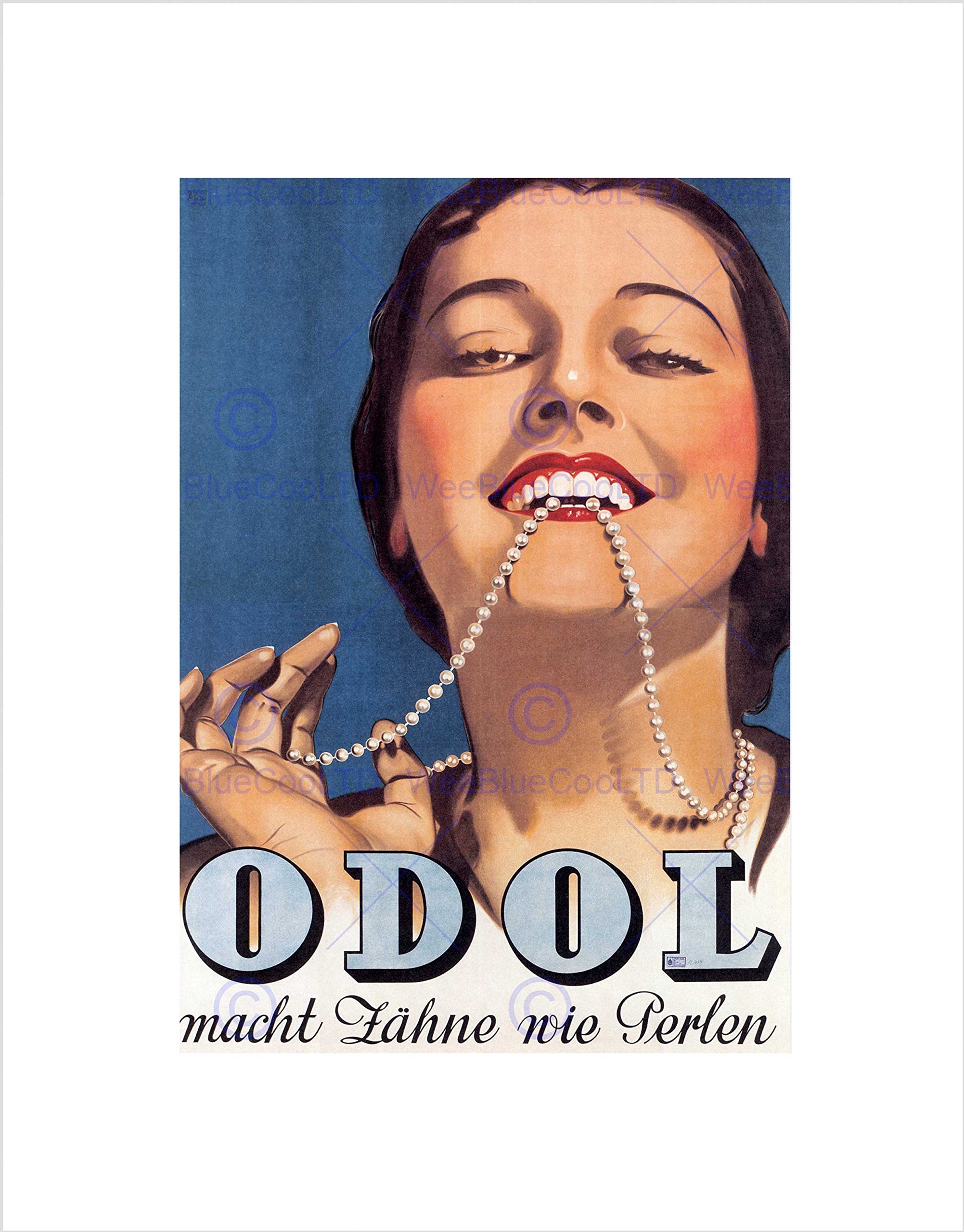 Wee Blue Coo Toothpaste Odol Austria Vintage Advert Retro Wall Art Print