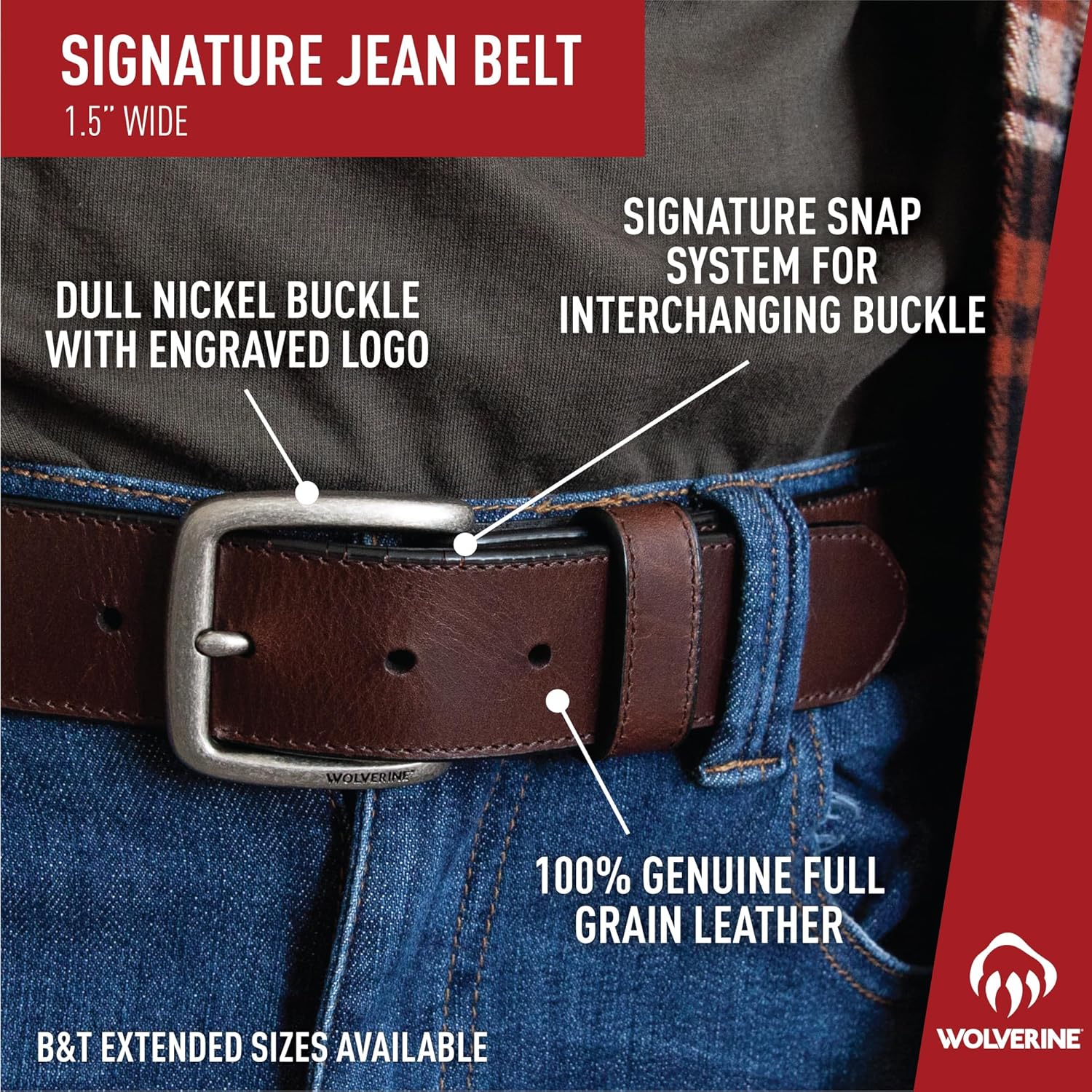 Wolverine Men's Full Grain Leather | Workwear | Heavy Duty | Durable | Everyday | Classic | Casual | Metal Buckle - Image 4