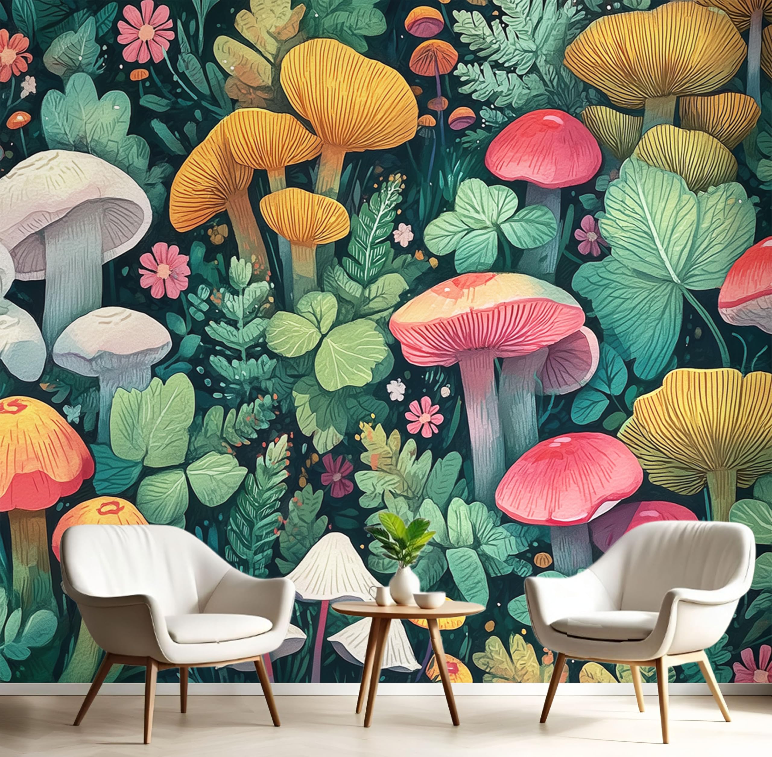 Papier peint panoramique forêt enchantée pour chambre d'enfants et salon cocooning