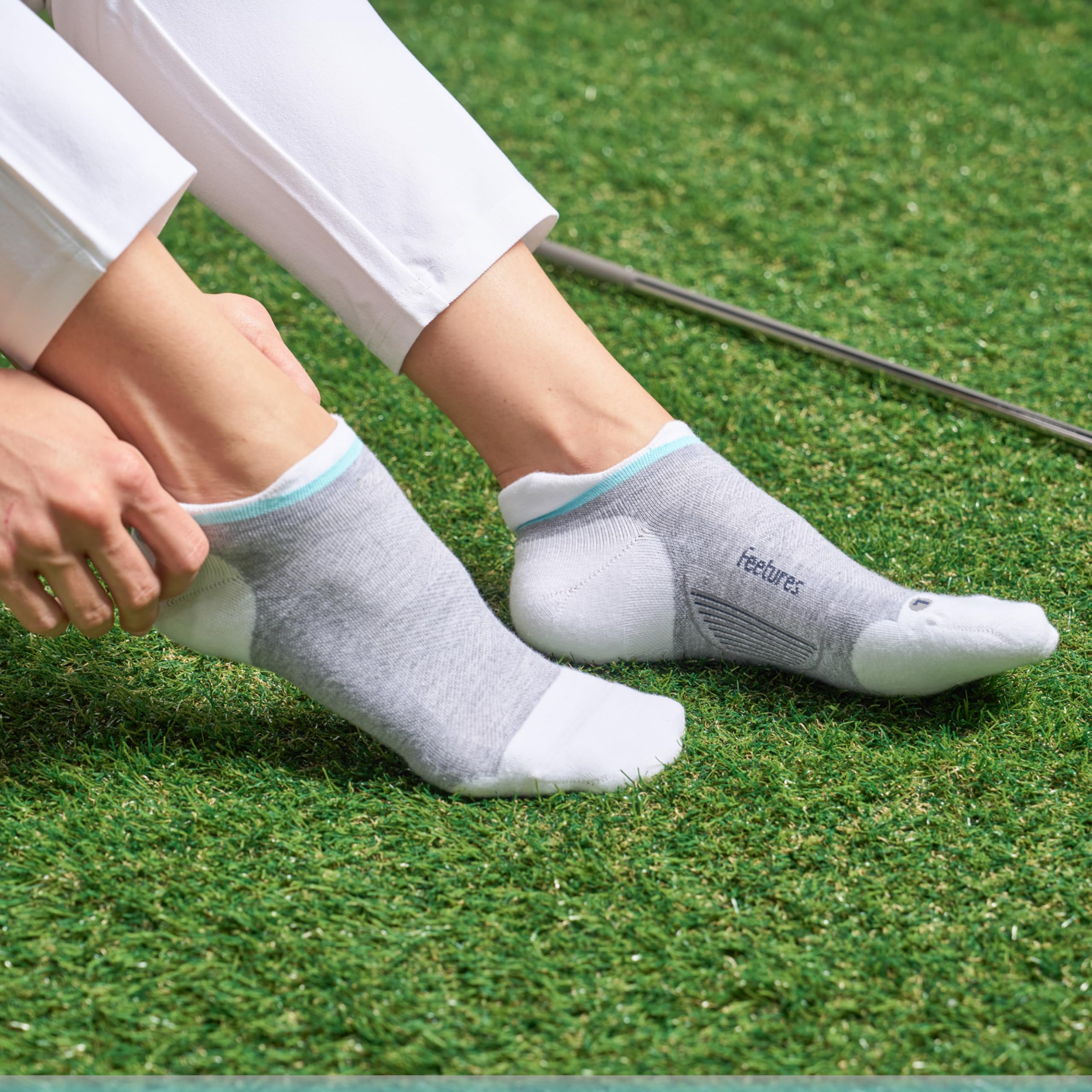 Feetures Elite Golf Max - Calcetines tobilleros acolchados con compresión específica