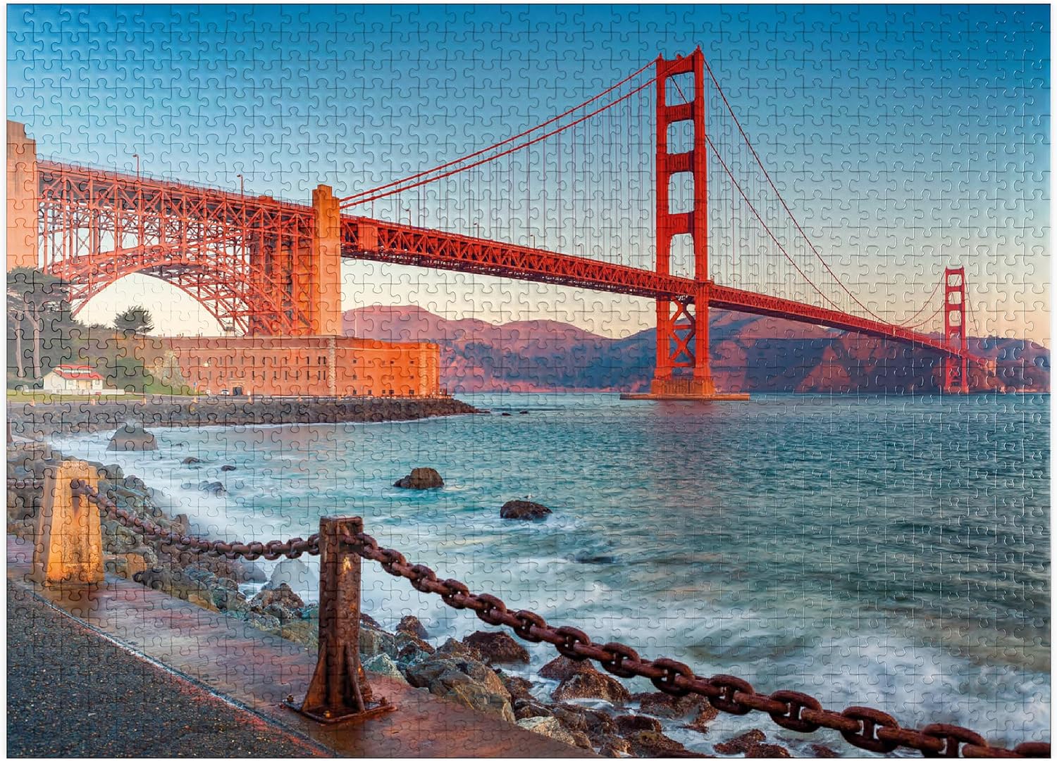 MyPuzzle Golden Gate Bridge At Sunrise - San Francisco, California, USA - Premium 1000 Piece Jigsaw Puzzle for Adults