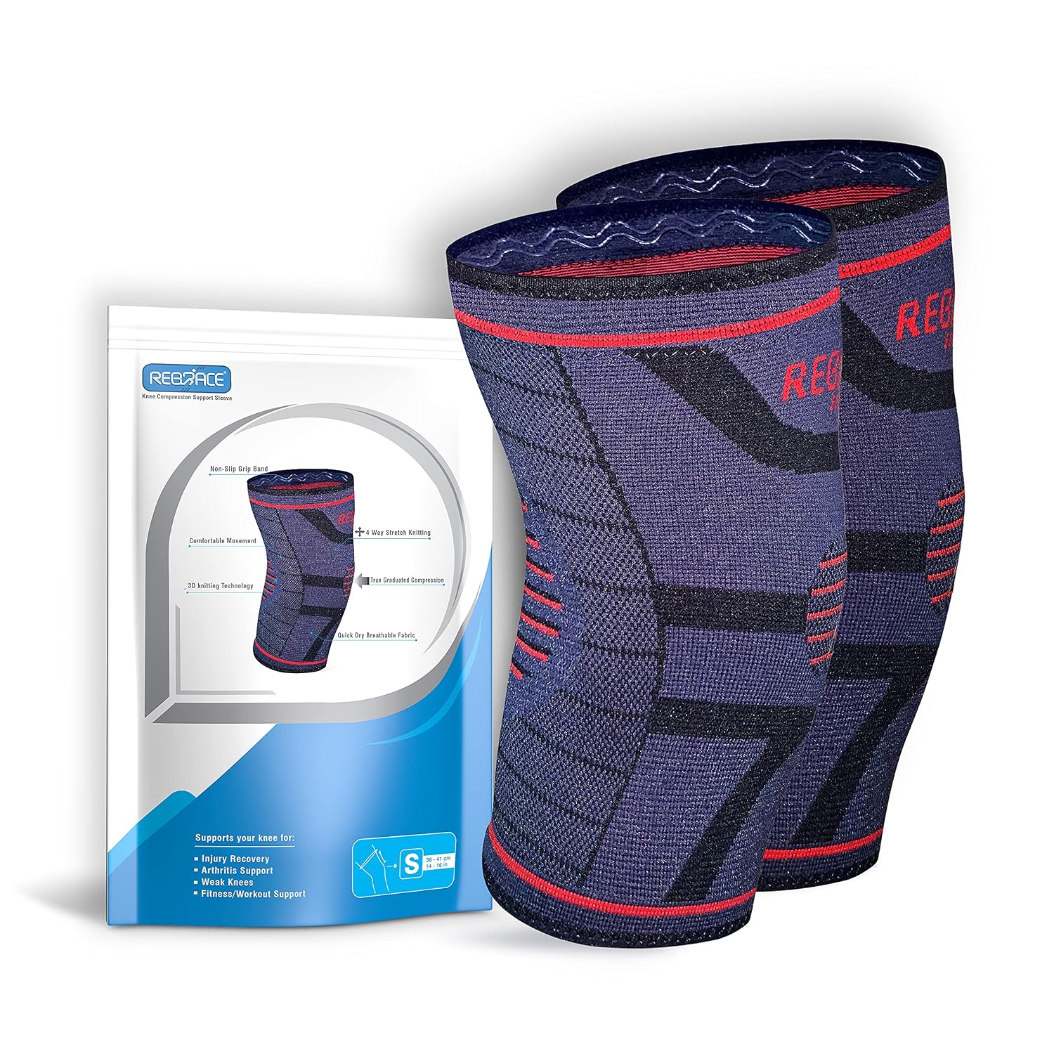 REBRACE Knee Brace for Women and Men - Premium Knee Support Compression ...