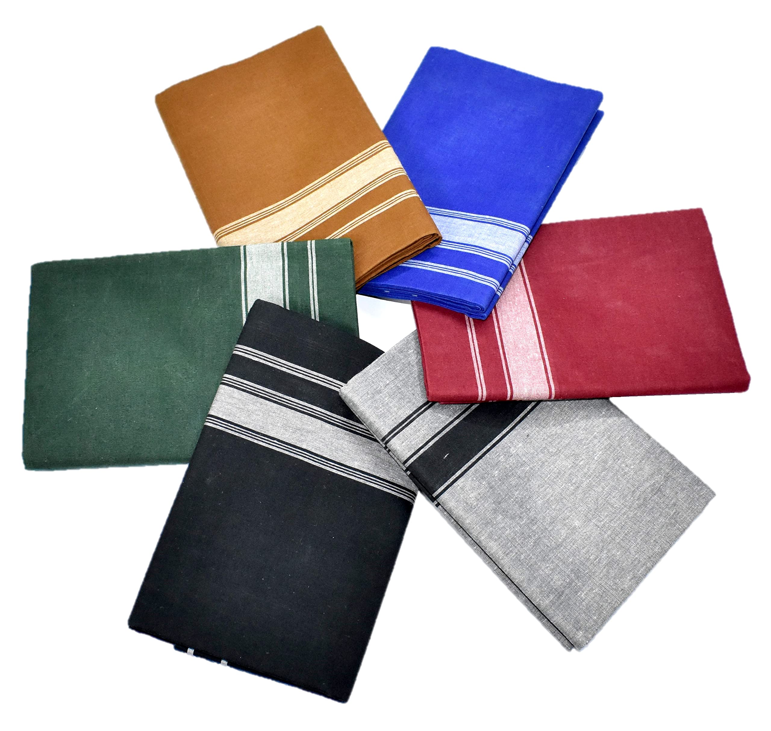 tuni mani Men's Cotton Plain Solid Single Dhoti Multicolour/Length: 2.0meter (Pack of 6)-picture-43