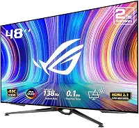 ASUS ROG Swift 48 polegadas 4K OLED monitor para jogos (PG48UQ) - UHD (3840 x 2160), 138Hz, 0,1ms, HDMI 2.1, True 10 bit, DCI-P3 98%, G-SYNC compatível, DisplayPort, USB, console pronto, controle