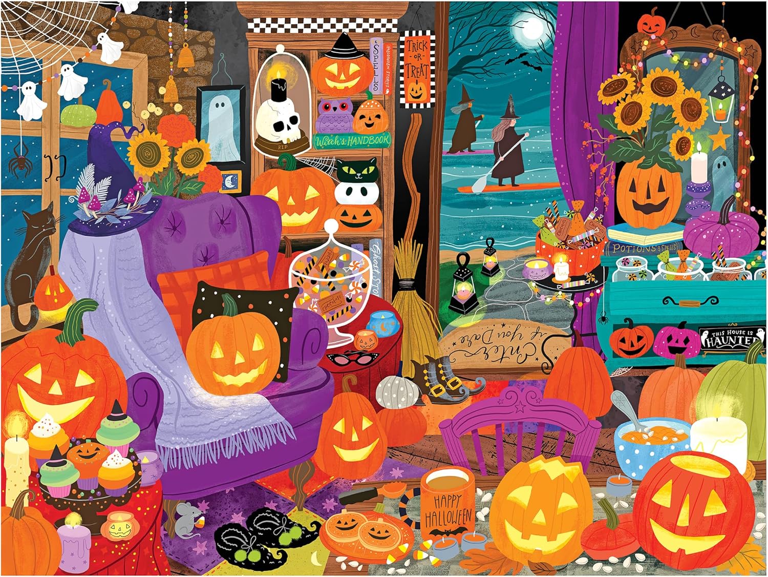 RoseArt - Witching Hour - 500 Piece Halloween Jigsaw Puzzle - Spooky Seasonal Fun for Adults