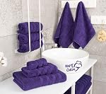 American Soft Linen 6 Piece Towel Set, 2 Bath Towels 2 Hand Towels 2 Washcloths, 100% Turkish Cotton Towels for Bathroom, Purple Towel Sets