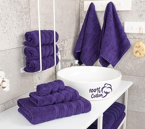 Miniatura 840 de American Soft Linen - Juego de 4 toallas de baño, 100% de algodón turco de 27 x 54 pulgadas, toallas de baño extragrandes, toallas para ducha