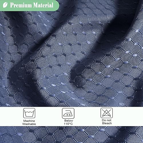 Miniatura 6 de UFRIDAY Cortina de ducha de tela de punto gofre con ventana de malla, cortina de baño decorativa resistente con patrón de piqué blanco, lujo de