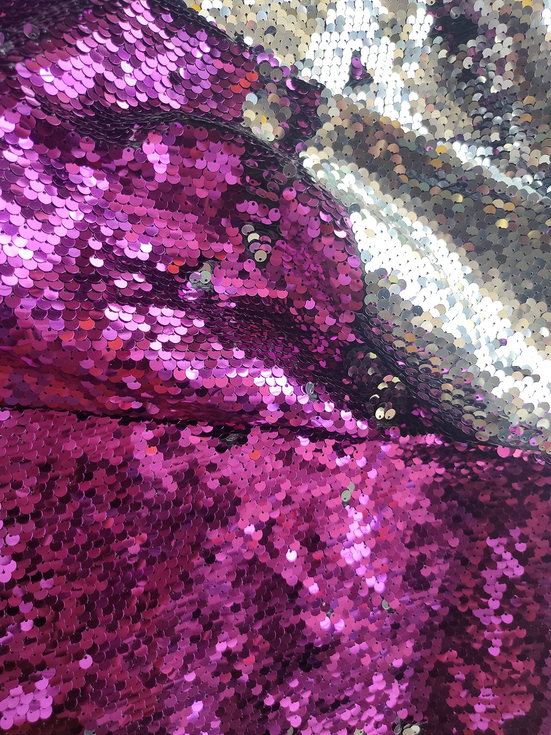 Sensory Wall Sequin Flip Fabric for Kids,0.2" Large Sequins Sensory Graffiti Fabric,Tactile Stimulation,Reversible Mermaid Fabric by The Yard (0.5yard(18"*49") - Image 3