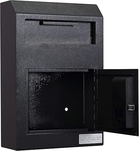 Miniatura 4 de ProtexSafe Wall Mount Drop Box (WDS-150E II), bisagra de piano, sugerencias seguras, boletas, llaves, correo, dinero, cheques de alquiler y más,