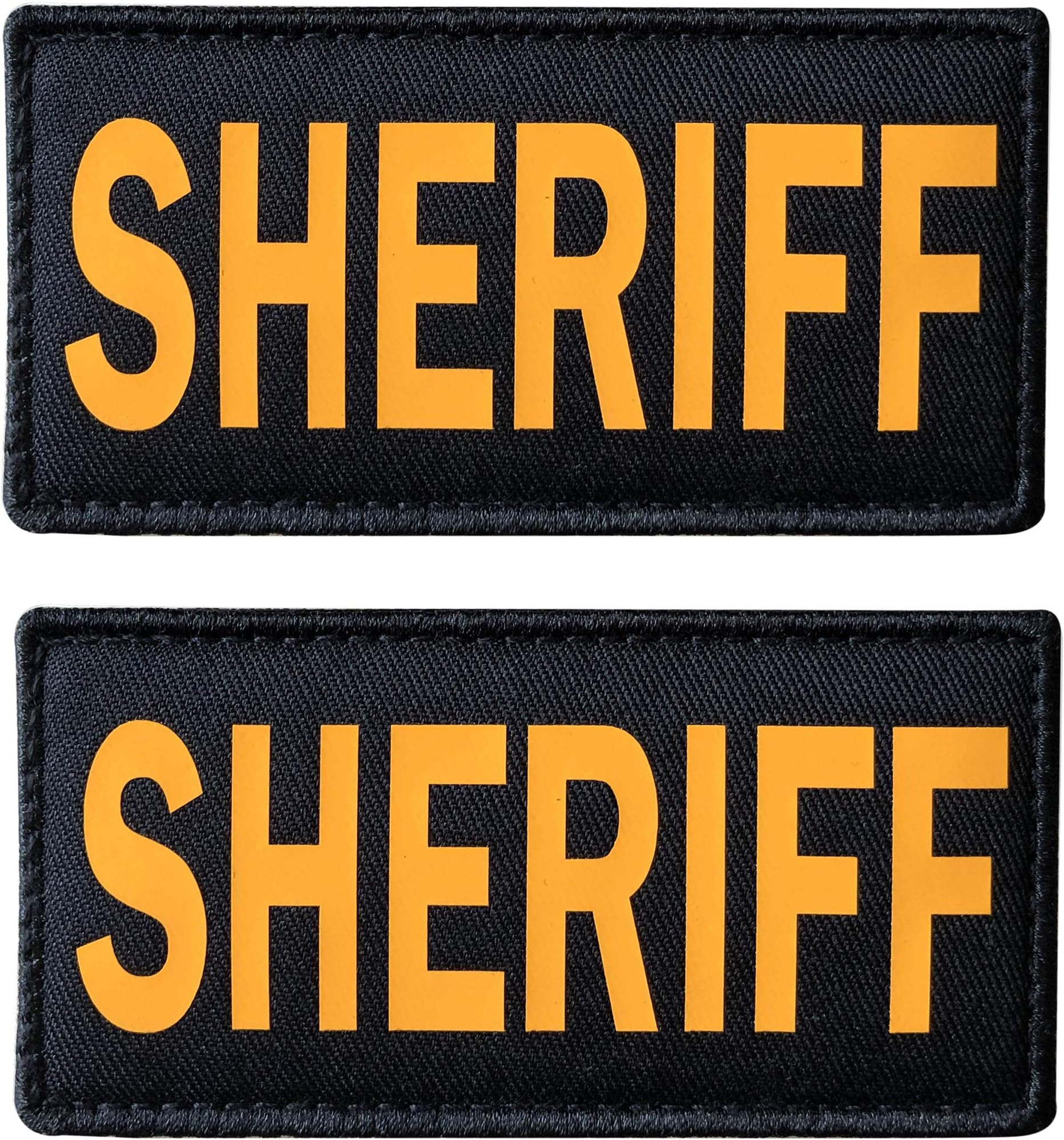 SUVIYA4x2 Inch Golden Yellow Sheriff Patch with Hook and Loop Police Patch(2 Pack)