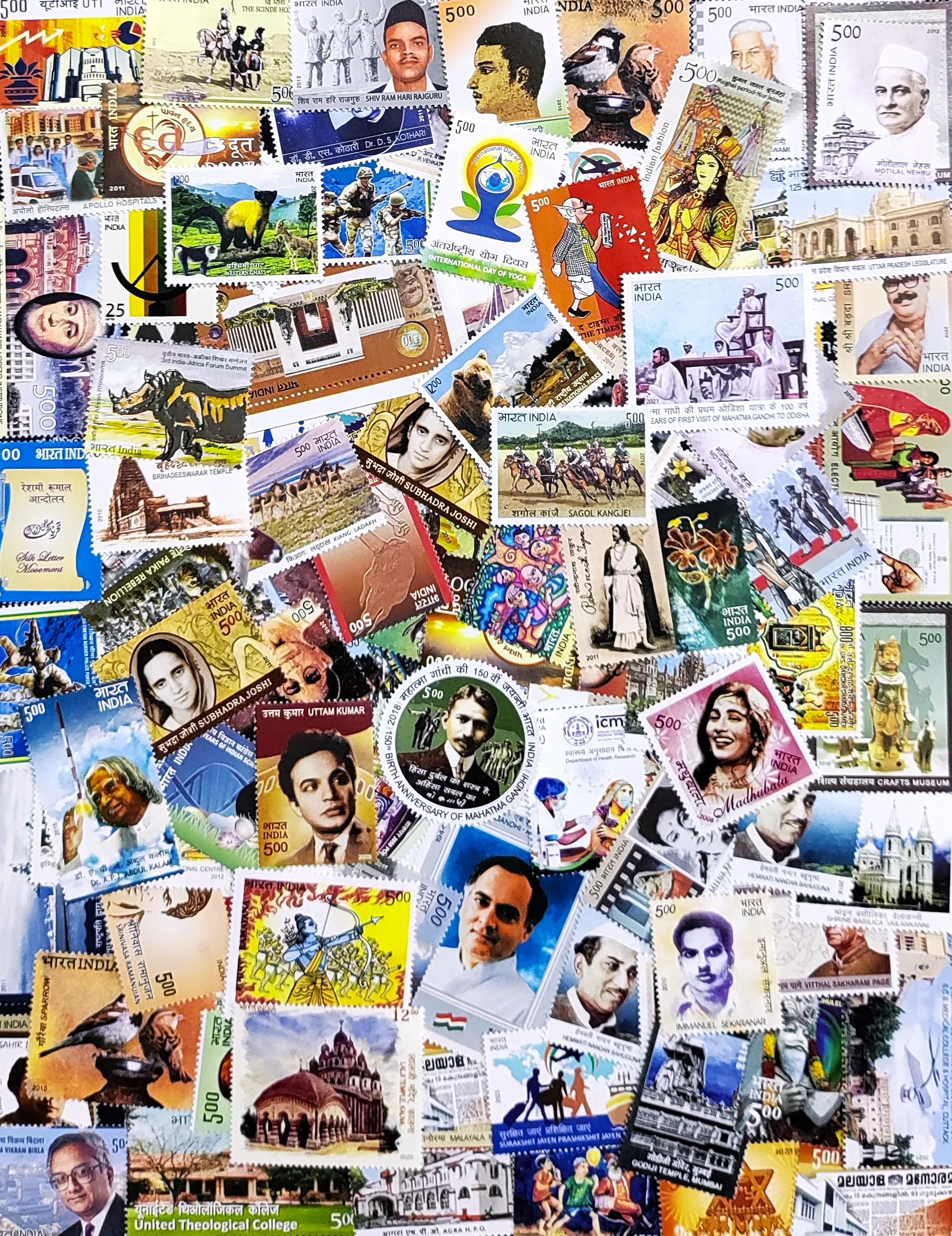 Aranyak Hobby® India 100 Different Mint Condition Commemorative Stamp